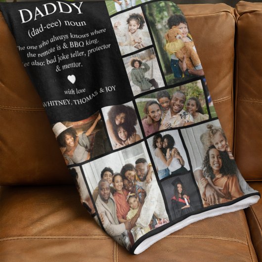 Daddy Definition Photo Collage フリースブランケット