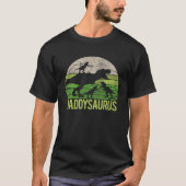Daddy Dinosaur Daddysaurus 3 Three Kid Gift Dad Ch Tシャツ (正面)