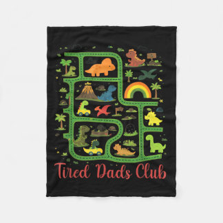 Daddy Dinosaur Dino Land Map Tired Dads Club フリースブランケット