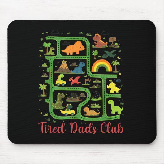 Daddy Dinosaur Dino Land Map Tired Dads Club マウスパッド (正面)