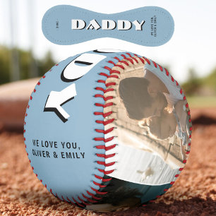 Daddy Dusty Blue Father's Day 3 Photo Collage 野球ボール