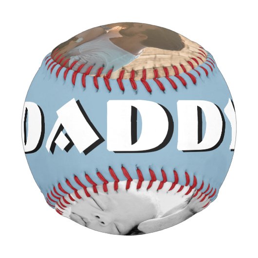 Daddy Dusty Blue Father's Day 3 Photo Collage 野球ボール (裏面)