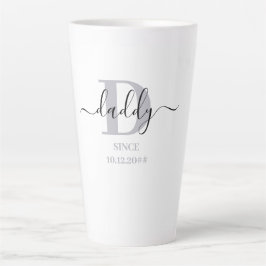 Daddy Elegant Script Dad モノグラム シルバーグレー カフェラテマグ