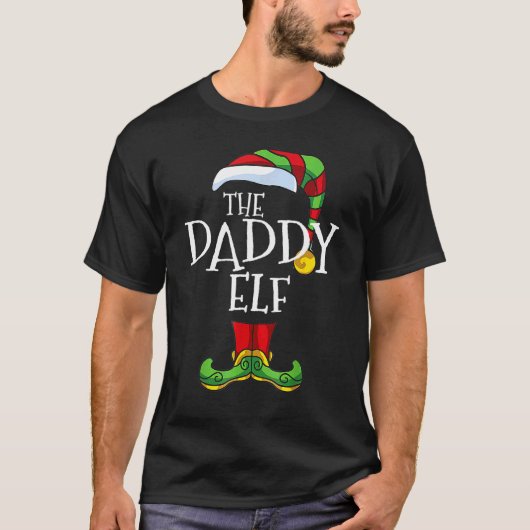 Daddy Elf Family Matching Christmas Group Tシャツ (正面)