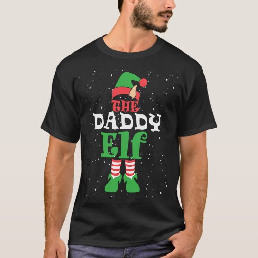 Daddy Elf Family Matching Group Christmas Dad Men Tシャツ (正面)
