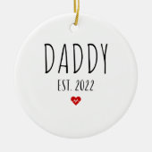 daddy est 2022新しいお父さん妊娠発表 セラミックオーナメント (正面)
