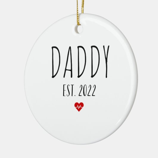 daddy est 2022新しいお父さん妊娠発表 セラミックオーナメント (左)