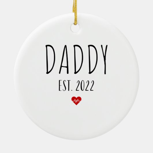 daddy est 2022新しいお父さん妊娠発表 セラミックオーナメント (裏面)