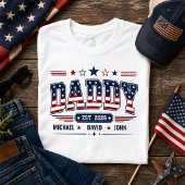 Daddy Est 2026 USA愛国フラグ オーダーメイド子供の名前 Tシャツ
