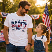 Daddy Est 2026 USA愛国フラグ オーダーメイド子供の名前 Tシャツ