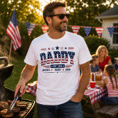 Daddy Est 2026 USA愛国フラグ オーダーメイド子供の名前 Tシャツ