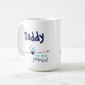 Daddy Est 20xxハート&アローツトーンブルー コーヒーマグカップ (正面左)