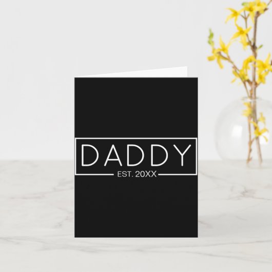 Daddy Est Year For New Dad  カード (黄色い花)