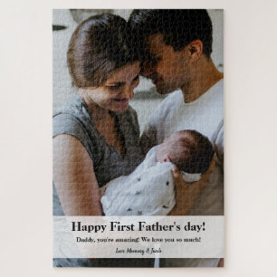 Daddy Family Photo First Father's day ジグソーパズル
