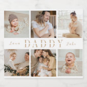 "Daddy" Fanteers Day Collage Kids Photos Beer Labe ビールラベル (シングルラベル)