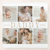 "Daddy" Fanteers Day Kids Photo Collage Coaster ガラスコースター (正面)
