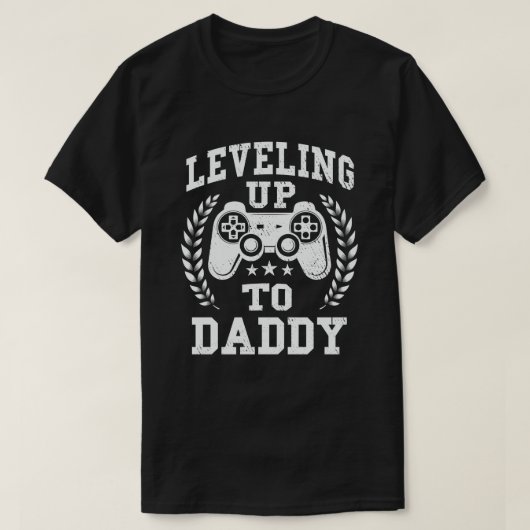 Daddy Gamerの妊娠の発表にレベリング Tシャツ (デザイン正面)