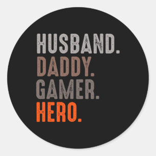 Daddy Gamer Hero - Esport Lover – ビデオゲーム ラウンドシール