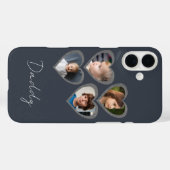 Daddy Grey Hearts Four Kids Photo Collage  Case-Mate iPhoneケース (裏面 (横))