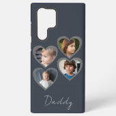 Daddy Grey Hearts Four Kids Photo Collage  Samsung Galaxyケース (裏面)