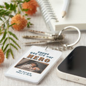 Daddy Hero Father Keepsake Family Photo キーホルダー (正面右)