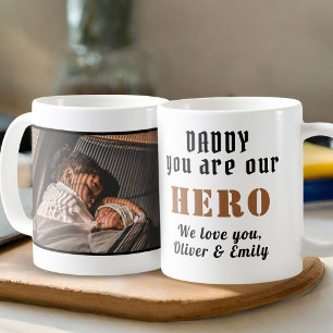 Daddy Hero Father's Day家族写真 コーヒーマグカップ