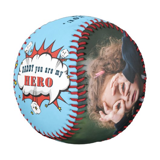 Daddy Hero Superheroパパ父の日写真 野球ボール (アングル)
