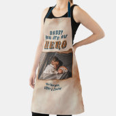 Daddy Hero Water Color Father Keepsake Family Phot エプロン (インサイチュ)