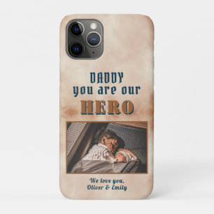 Daddy Hero Water Color Father Keepsake Family Phot iPhone 11 Proケース