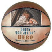 Daddy Hero Water Color Father's Day Family Photo バスケットボール (正面)