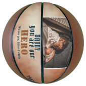 Daddy Hero Water Color Father's Day Family Photo バスケットボール (縦)