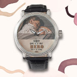 Daddy Hero Water Color Father's Day Photo Watch 腕時計<br><div class="desc">パパはヒーローウォーターの色お父さんの日のフォトウォッチ。パパ引用文の娘または息子から特別なヒーローに彼らの人生で。写真、名前、年を追加。パパをパパパパパパパパパパパパパパパパパパパパパパパパパパパパパパパパパパパパパパパパパパパパパパパパパパパパパパパパパパパパパパパパパパパパパパパパパタ…背景は赤面オレンジ色。完璧な贈り物とパパのための甘い父の日の贈り物。</div>