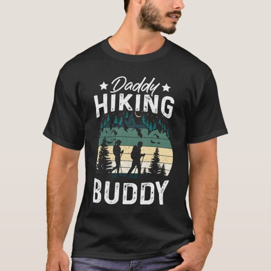 Daddy Hiking Buddy Mountain Camping Hiker Hiking f Tシャツ (正面)