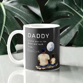 Daddy I Love You Moon And Back Watercolor Dad Gift コーヒーマグカップ