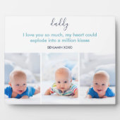 Daddy I love you so much パーソナライズされた3 フォトプラーク (正面)