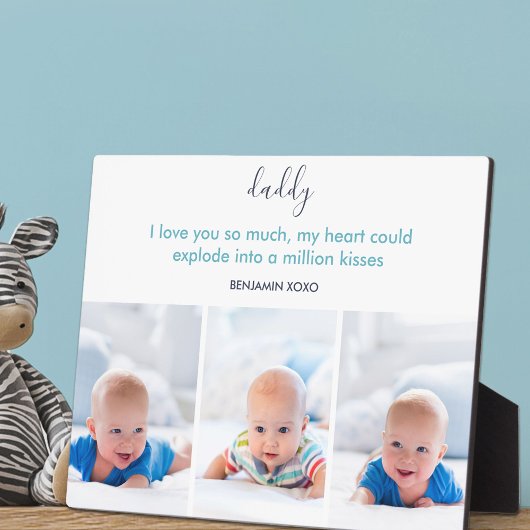Daddy I love you so much パーソナライズされた3 フォトプラーク