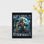 Daddy In The Streets Kitten In The Sheets Funny Al カード (黄色い花)