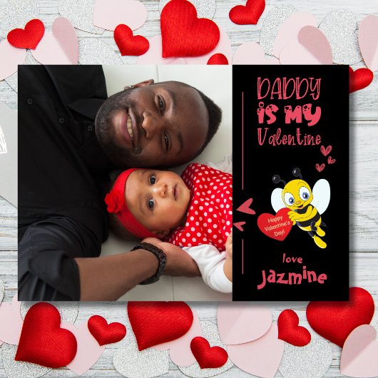 Daddy Is My Valentine With Name Photo シーズンカード