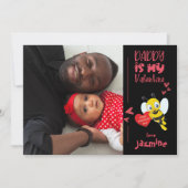 Daddy Is My Valentine With Name Photo シーズンカード (正面)