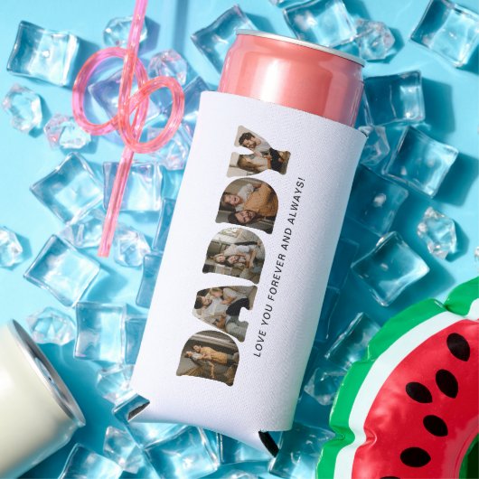 DADDY Letter Photo Collage スリム缶クーラー (インサイチュ 夏)