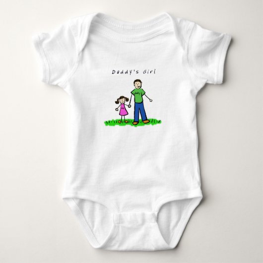 Daddy & Me (Brunette with Title) ベビーボディスーツ (正面)