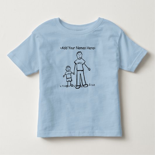 Daddy & Me Tシャツファミリーアート(名前をカスタムする) トドラーTシャツ (正面)