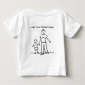 Daddy & Me Tシャツファミリーアート(名前をカスタムする) ベビーTシャツ (裏面)
