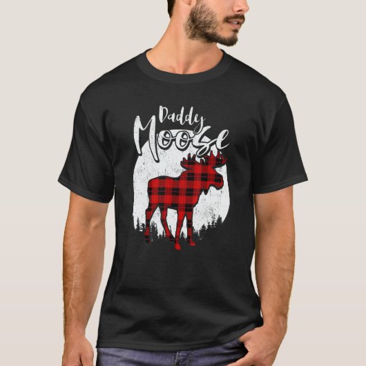 Daddy Moose Red Plaid Buffalo Matching Family Paja Tシャツ (正面)