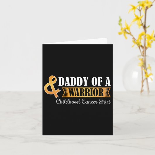 Daddy Of A Warrior Childhood Cancer Ribbon Awarene カード (黄色い花)