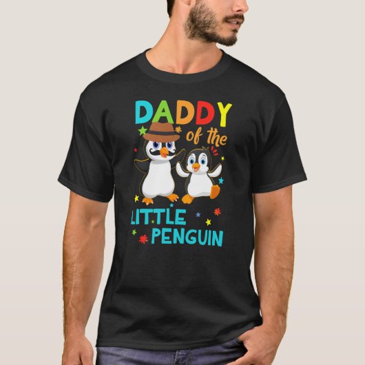 Daddy Of Little Penguin Birthday Family Shirts Mat Tシャツ (正面)