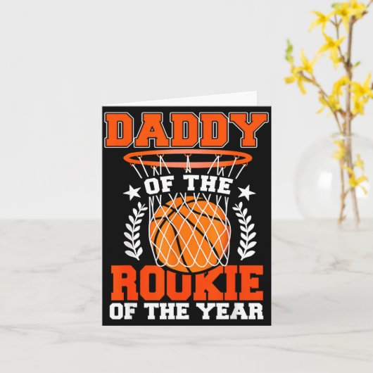 Daddy Of Rookie 1st Basketball Bday Theme Matching カード (黄色い花)