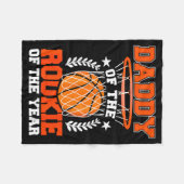 Daddy Of Rookie 1st Basketball Bday Theme Matching フリースブランケット (正面(横))