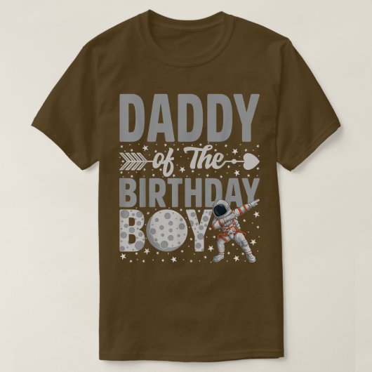 Daddy Of The Birthday Astronaut Boy Space Theme Bd Tシャツ (デザイン正面)