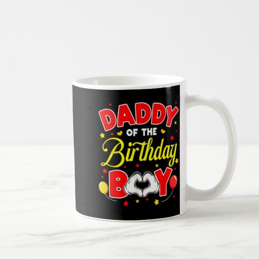 Daddy Of The Birthday Boy Matching Dad Son Family コーヒーマグカップ (右)